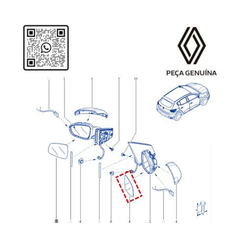 RN 55963R 963655963R LENTE DO RETROVISOR DIR. KARDIAN - 4